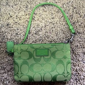 New! Green Coach Wristlet